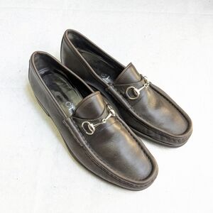 Gucci Horsebit Loafers Brown Men 8.5 D Leather Slip Ons